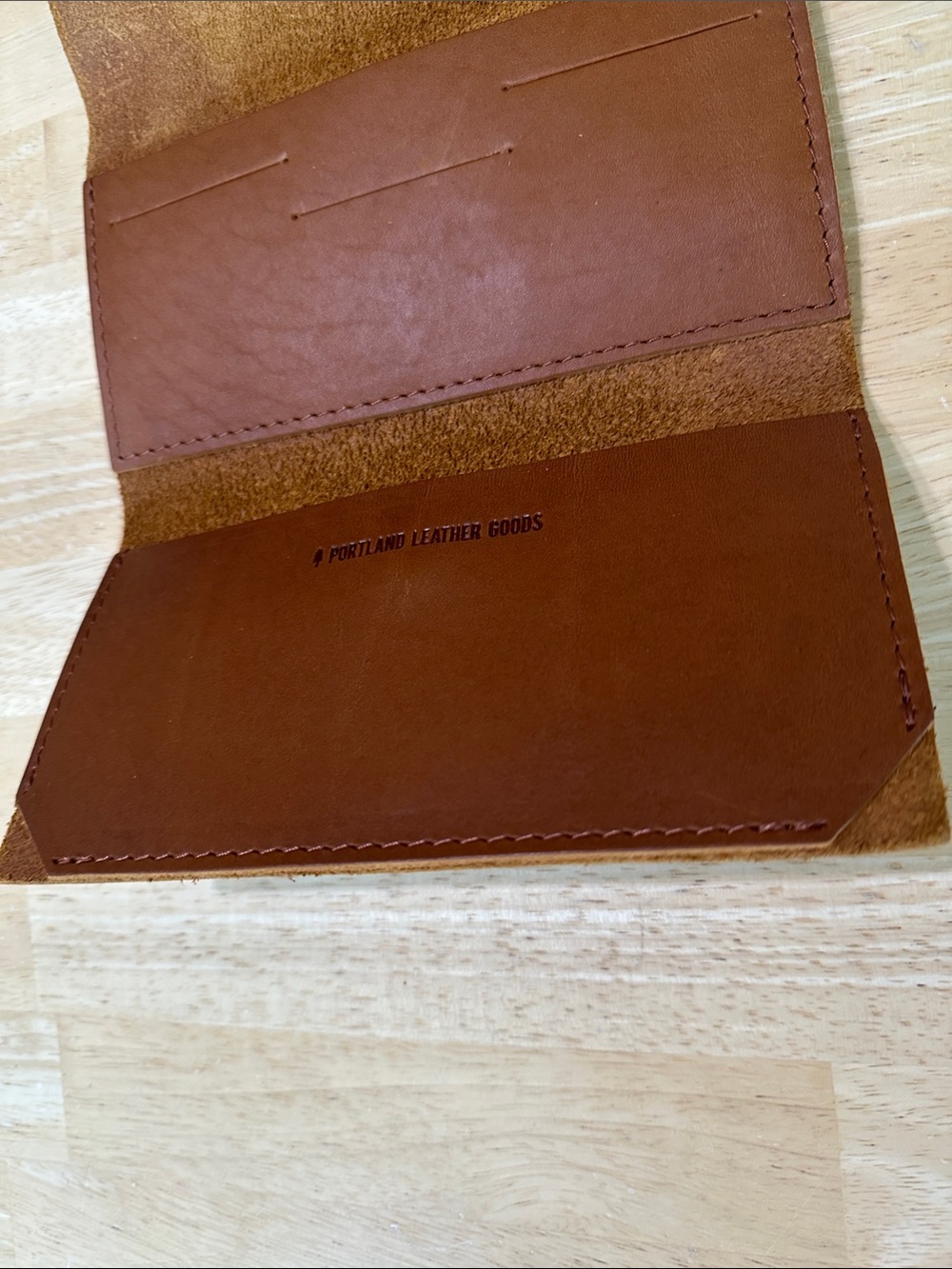 Portland Leather Burnt Sienna Leather Long Bifold Wallet - Picture 8 of 13